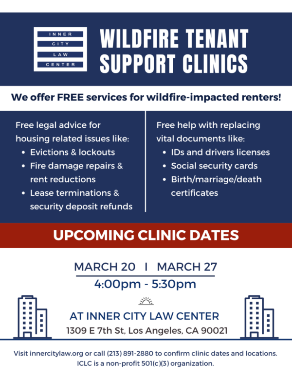 Wildfire Clinic Flyer